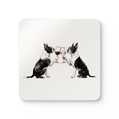 Happy Hour Boston Terrier Coaster Set