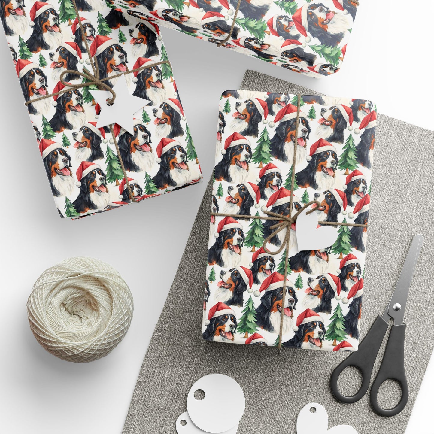 Santa Paws: Bernese Mountain Dog Christmas Wrapping Paper
