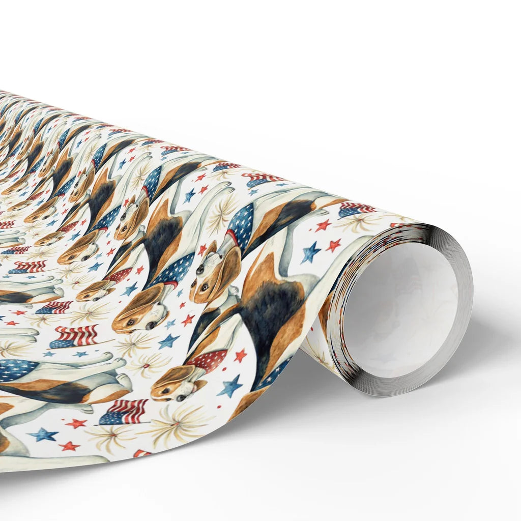 Americana Beagle Wrapping Paper — paper roll