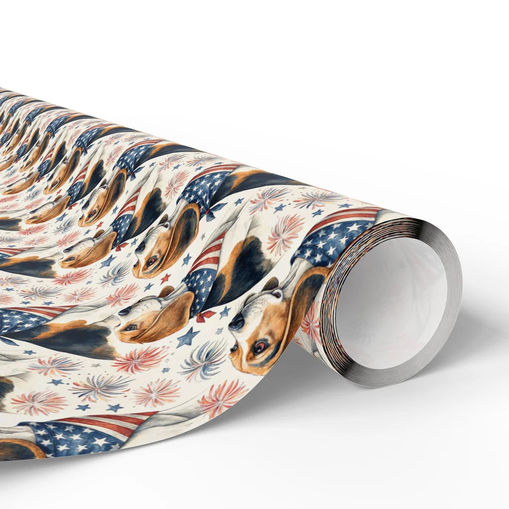 Americana Beagle Wrapping Paper — paper roll