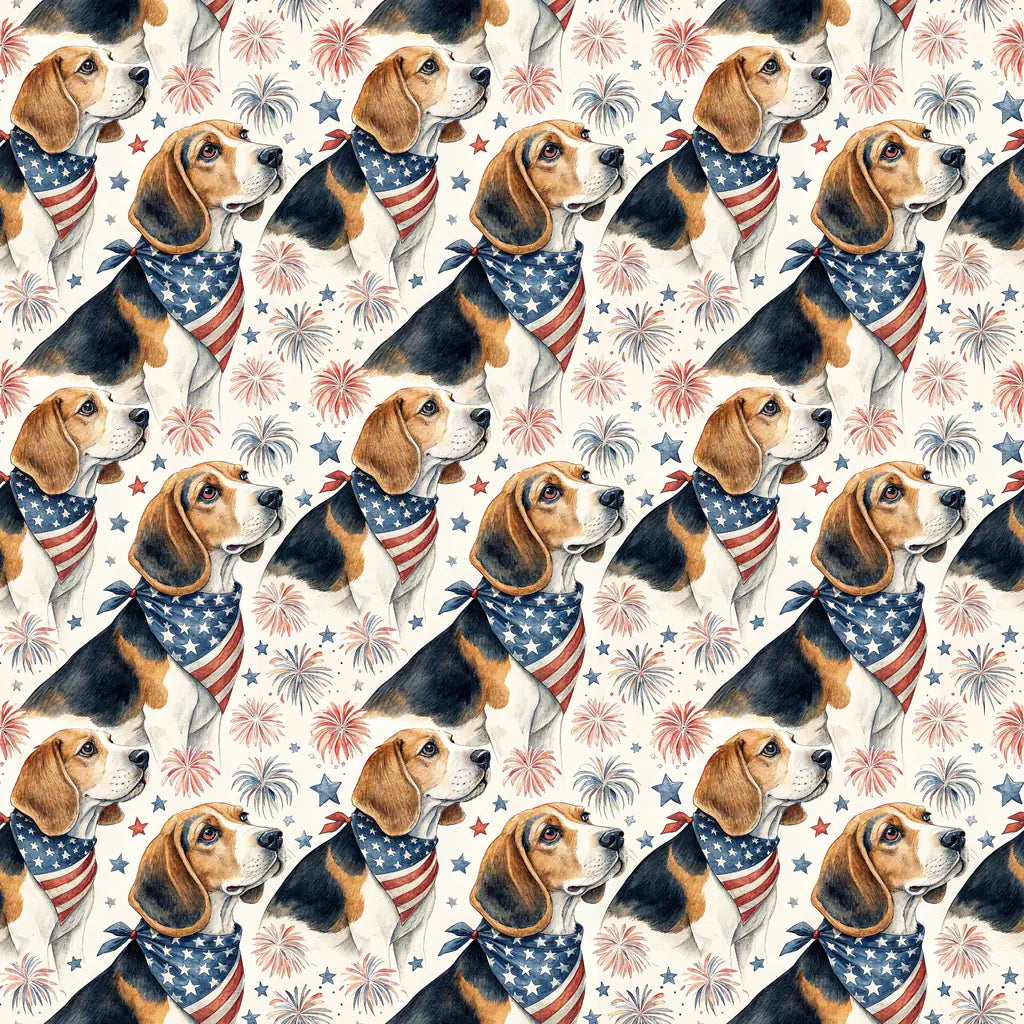 Americana Beagle Wrapping Paper — repeating pattern tile