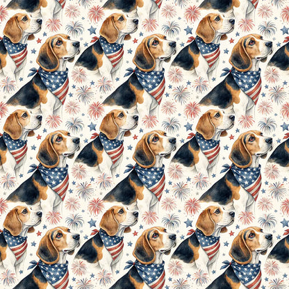 Americana Beagle Wrapping Paper — repeating pattern tile