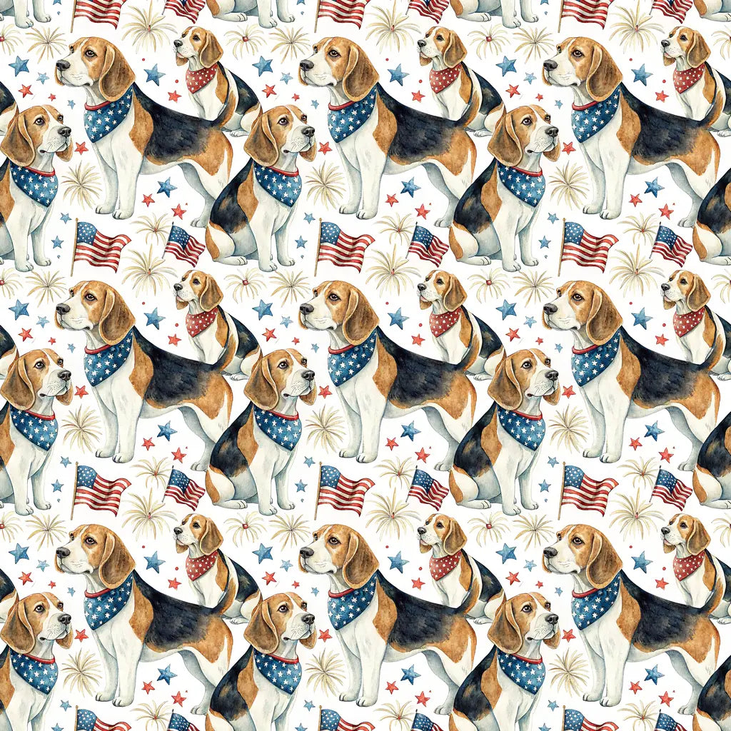 Americana Beagle Wrapping Paper — repeating pattern tile