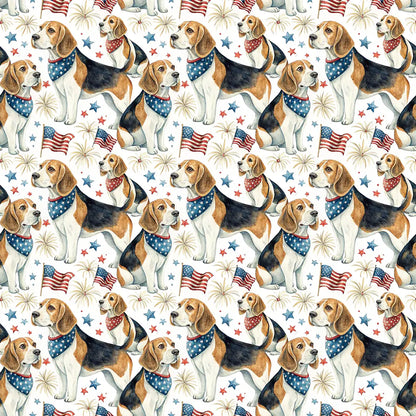Americana Beagle Wrapping Paper — repeating pattern tile