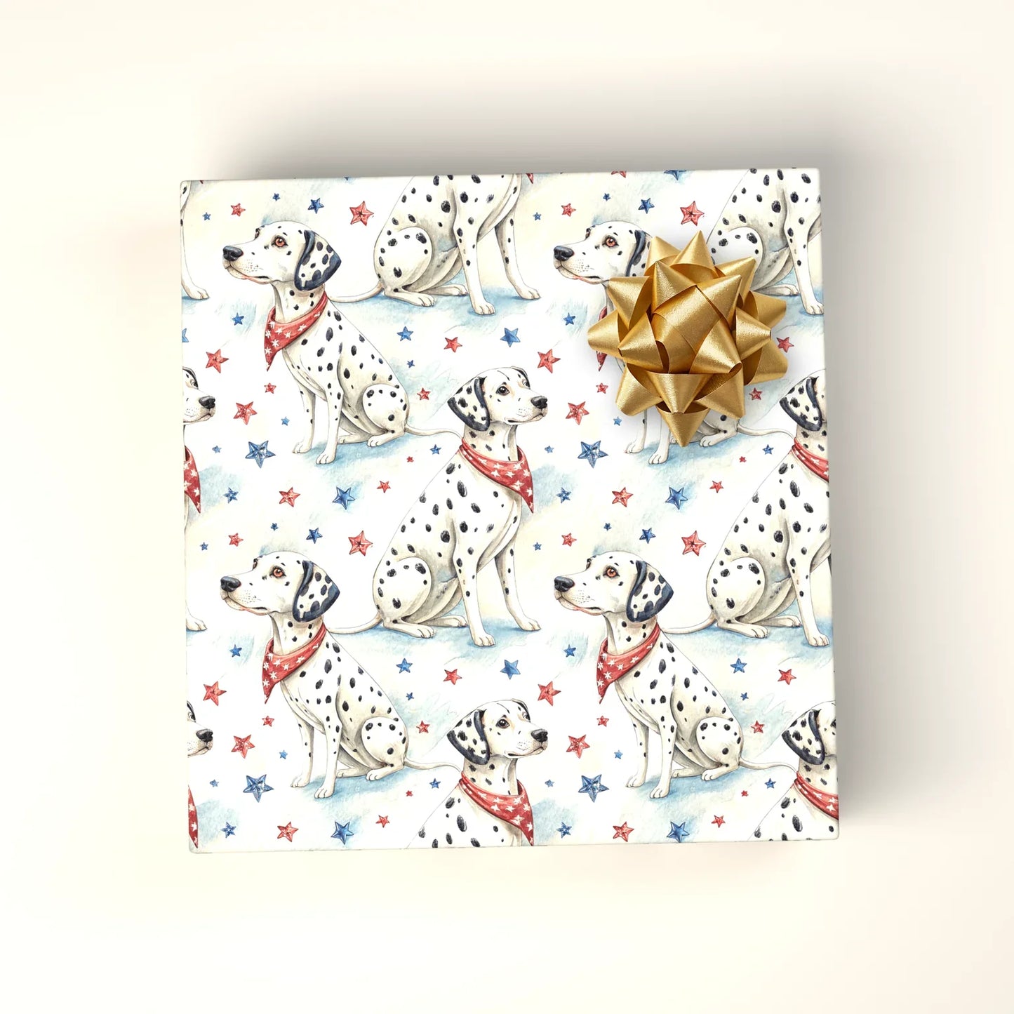 Americana Dalmatian Wrapping Paper — wrapped gift presentation