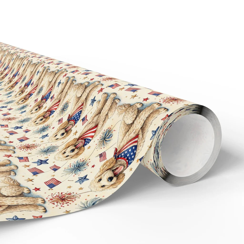 Americana Goldendoodle Wrapping Paper — paper roll
