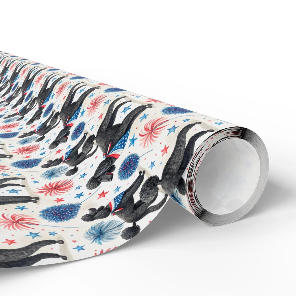 Americana Poodle Wrapping Paper — paper roll