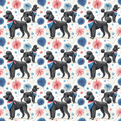 Americana Poodle Wrapping Paper — repeating pattern tile