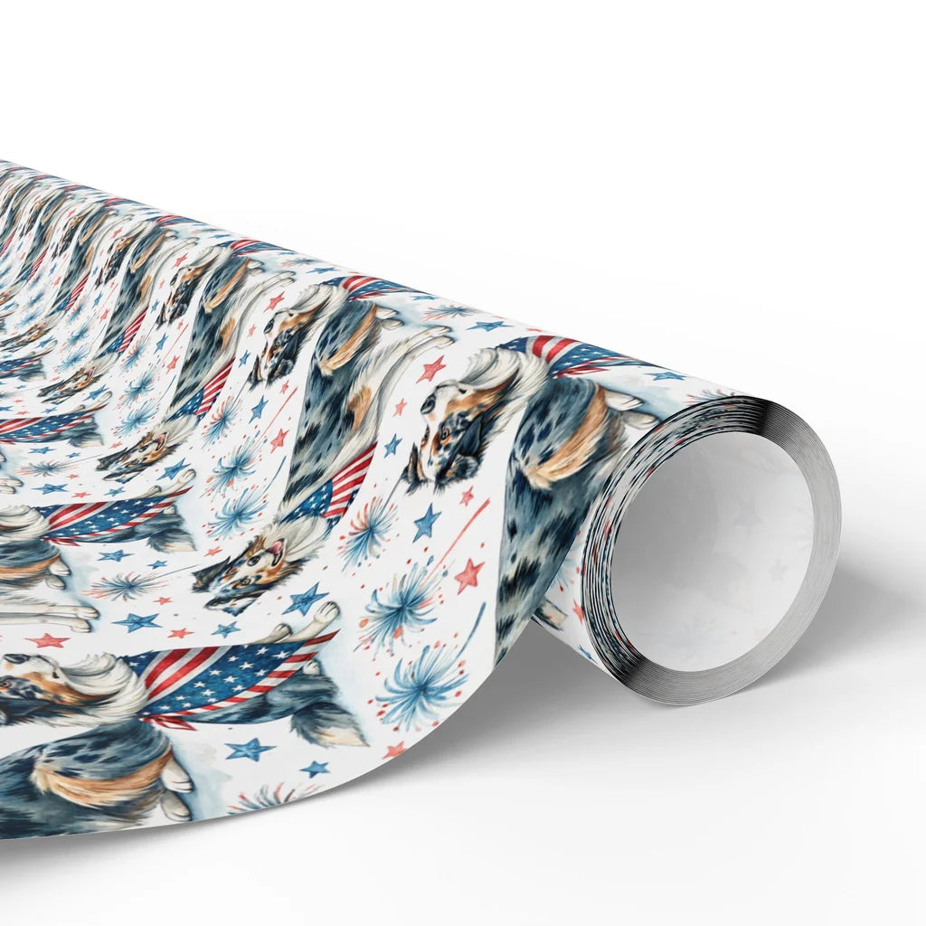 Australian Shepherd Americana Wrapping Paper — paper roll