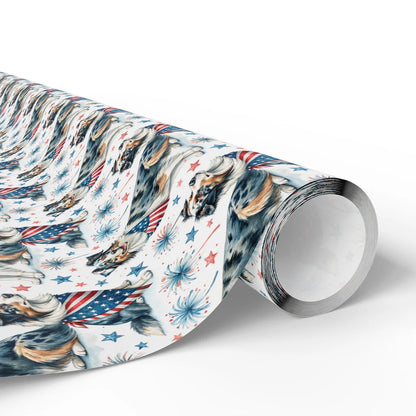 Australian Shepherd Americana Wrapping Paper — paper roll