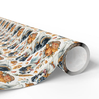 Australian Shepherd Fall Harvest Wrapping Paper — paper roll
