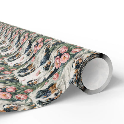 Australian Shepherd Floral Wrapping Paper — paper roll