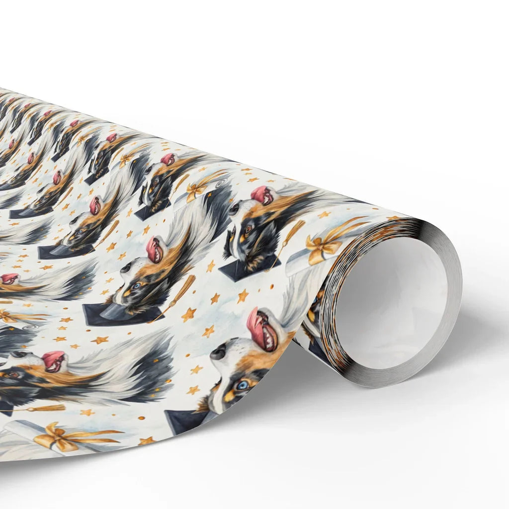Australian Shepherd Graduation Wrapping Paper — paper roll