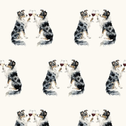 Australian Shepherd Happy Hour Wrapping Paper — repeating pattern tile