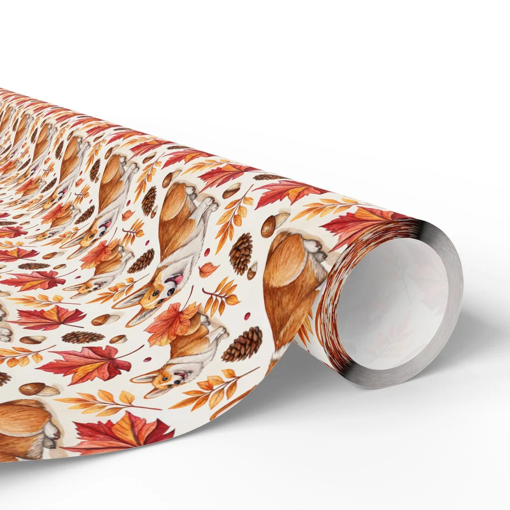 Autumn Corgi Wrapping Paper — paper roll