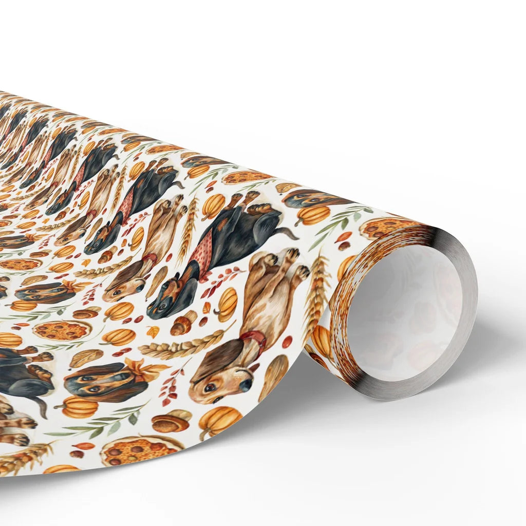 Autumn Dachshund Wrapping Paper — paper roll