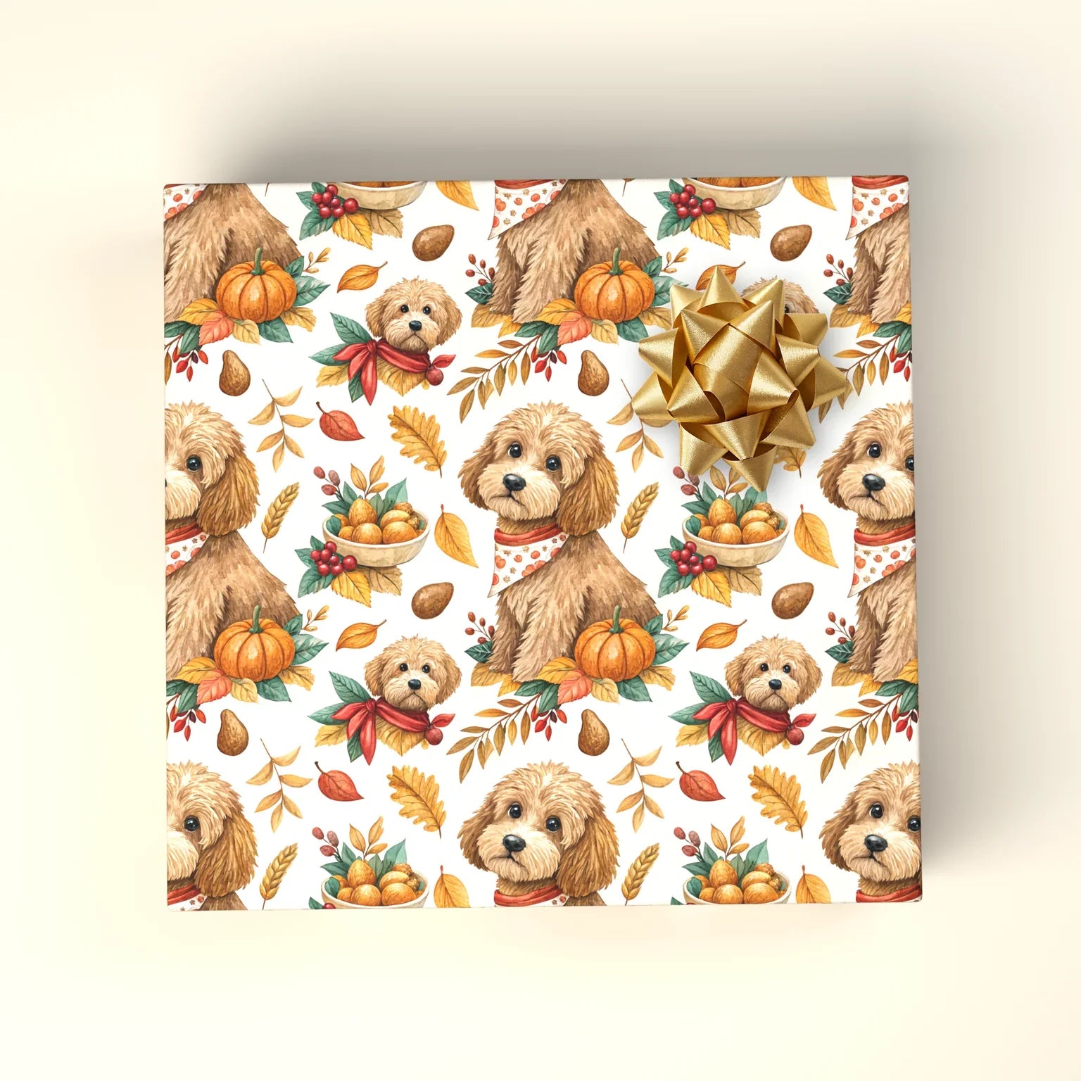 Autumn Doodle Wrapping Paper — wrapped gift presentation