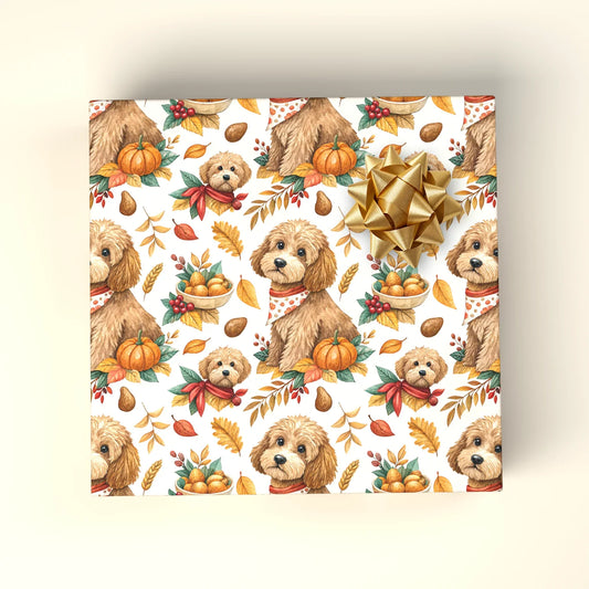 Autumn Doodle Wrapping Paper — wrapped gift presentation