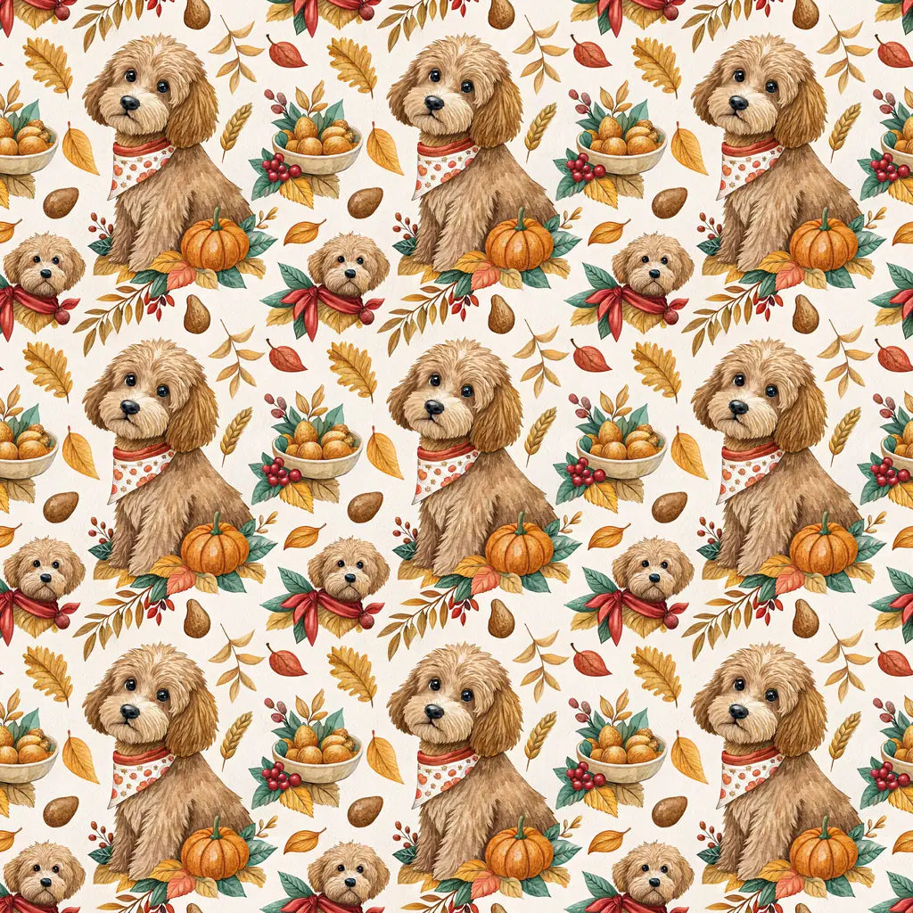 Autumn Doodle Wrapping Paper — repeating pattern tile
