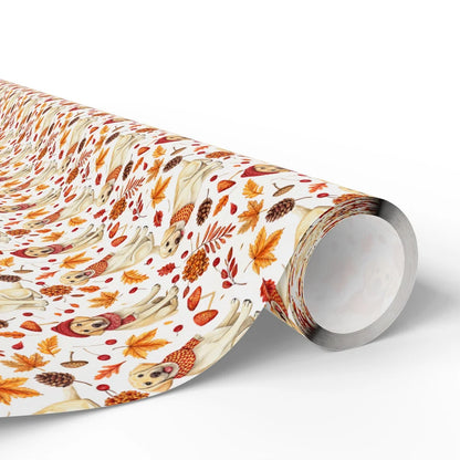 Autumn Lab: Yellow Labrador Fall Wrapping Paper — paper roll