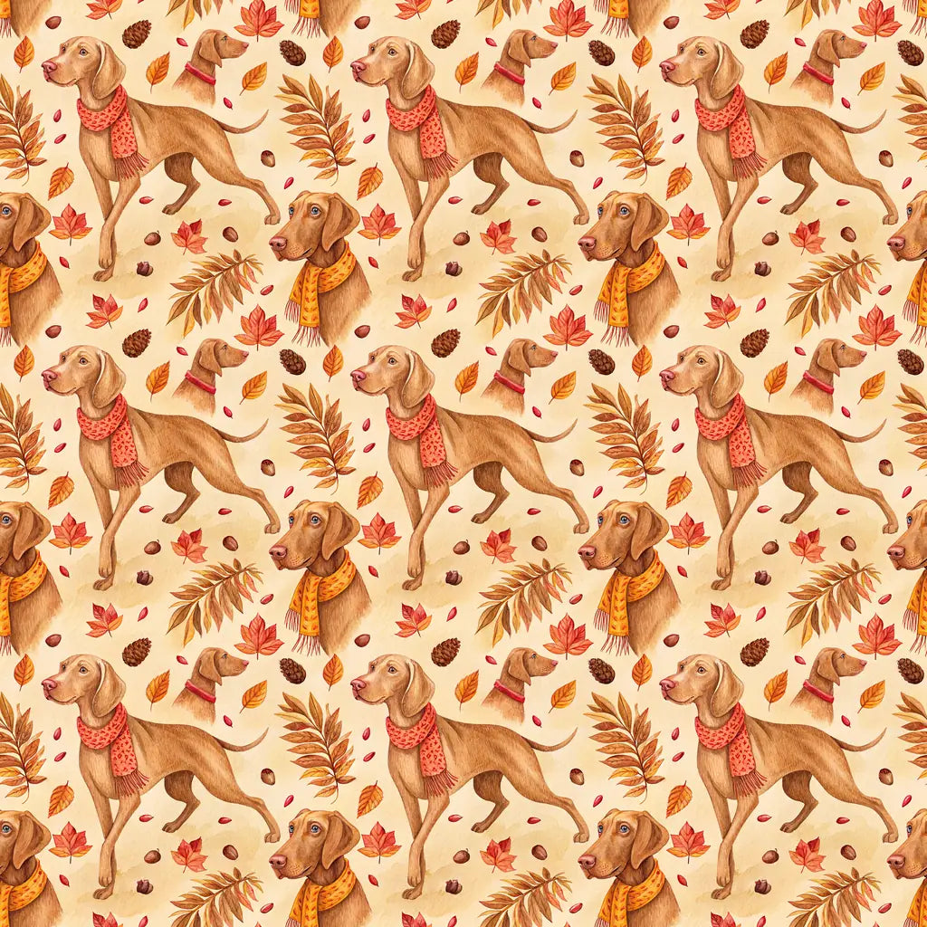 Autumn Vizsla Wrapping Paper — repeating pattern tile