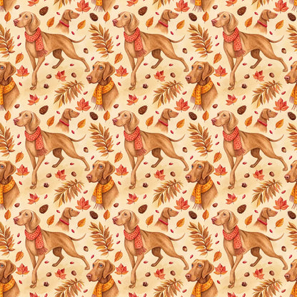 Autumn Vizsla Wrapping Paper — repeating pattern tile