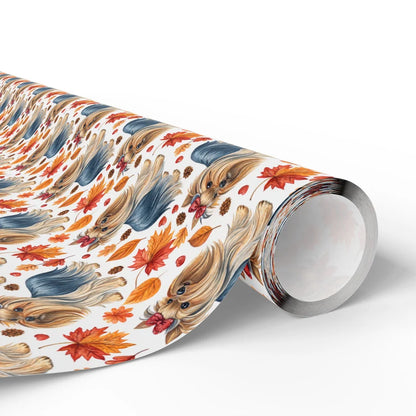 Autumn Yorkie Wrapping Paper | Yorkshire Terrier Fall Gift Wrap — paper roll