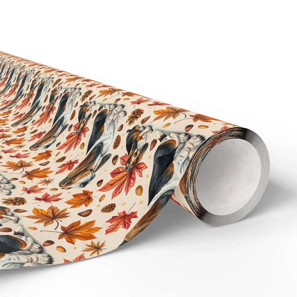Basset Hound Autumn Wrapping Paper — paper roll