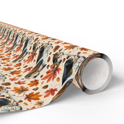 Basset Hound Autumn Wrapping Paper — paper roll