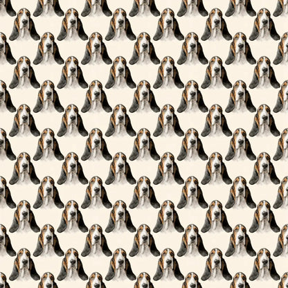 Basset Hound Portrait Wrapping Paper — repeating pattern tile