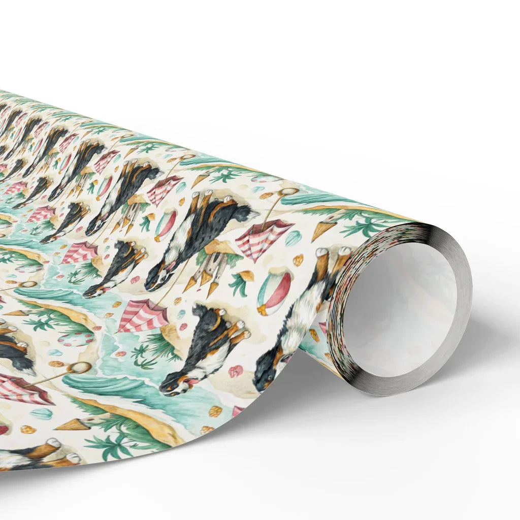 Beach Day Bernese Mountain Dog Wrapping Paper — paper roll