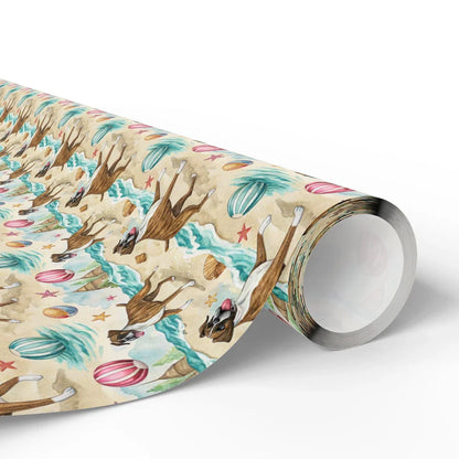 Beach Day Boxer Wrapping Paper — paper roll