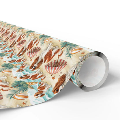 Beach Day Cavalier King Charles Spaniel Wrapping Paper — paper roll