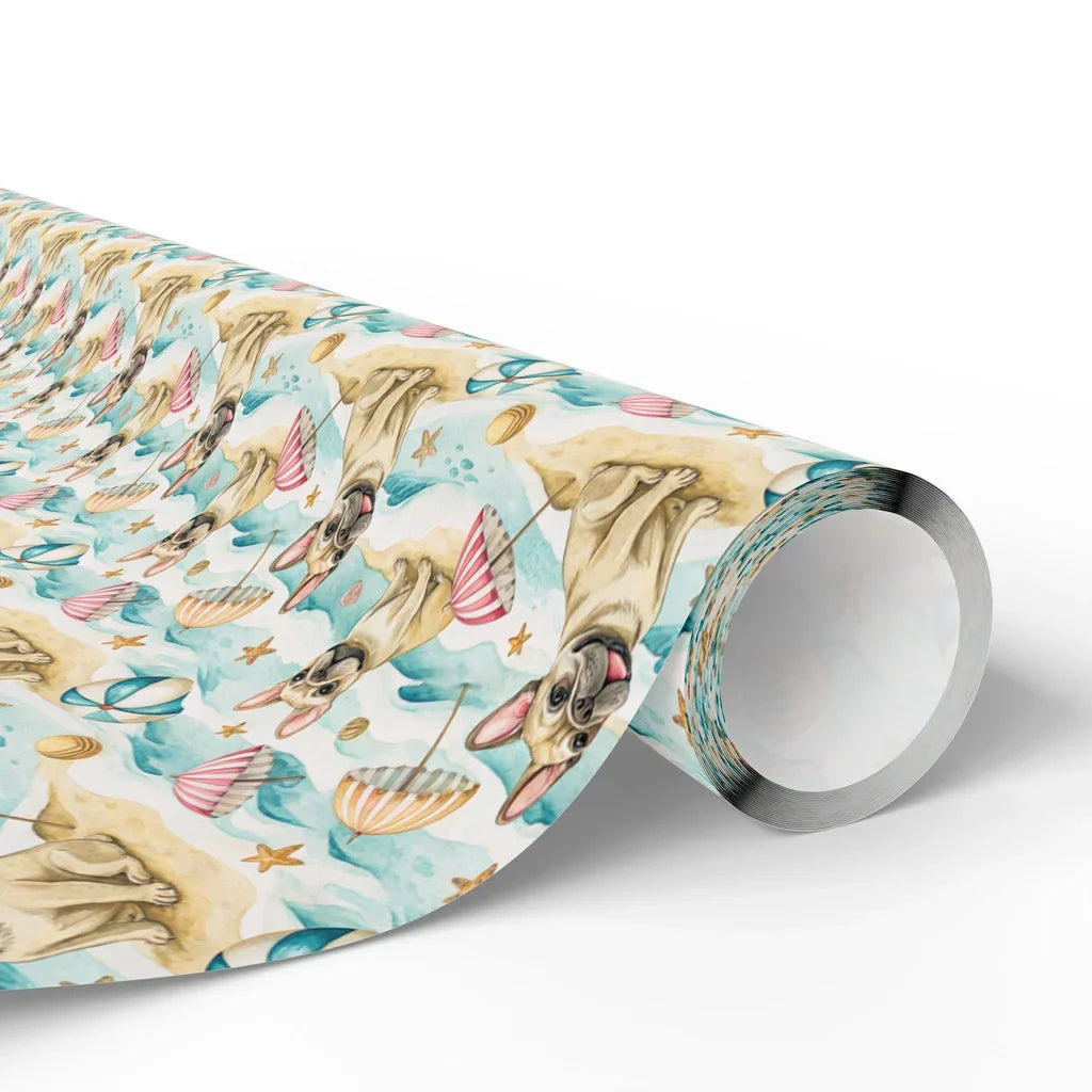 Beach Day French Bulldog Wrapping Paper — paper roll
