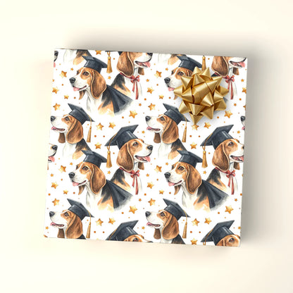 Beagle Graduation Wrapping Paper — wrapped gift presentation