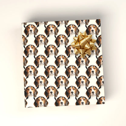 Beagle Portrait Wrapping Paper — wrapped gift presentation