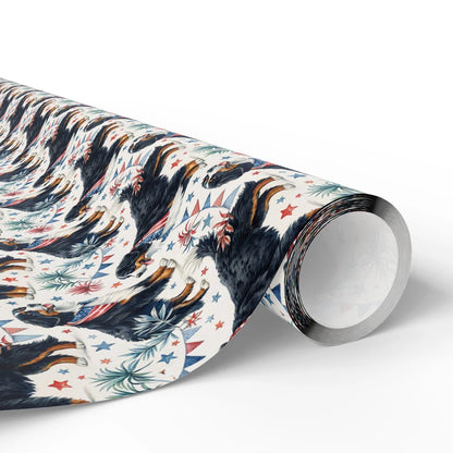 Bernese Mountain Dog Americana Wrapping Paper — paper roll