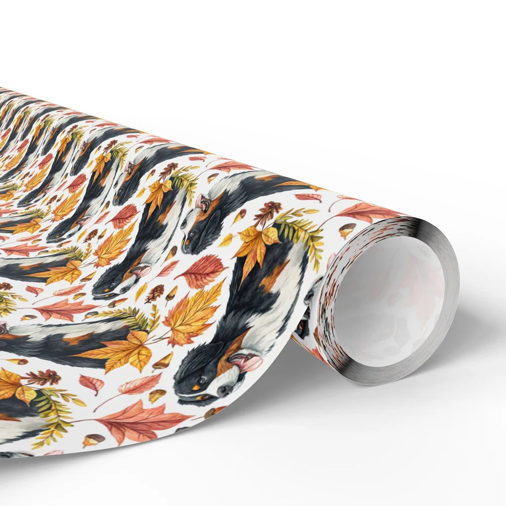 Bernese Mountain Dog Fall Wrapping Paper — paper roll