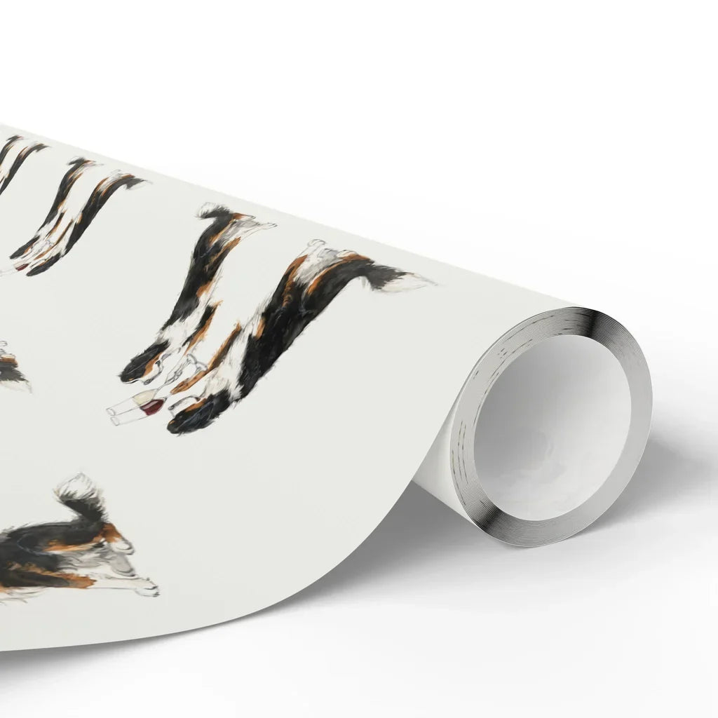 Bernese Mountain Dog Happy Hour Wrapping Paper — paper roll
