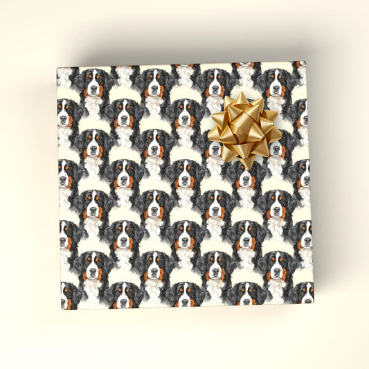Bernese Mountain Dog Portrait Wrapping Paper — wrapped gift presentation