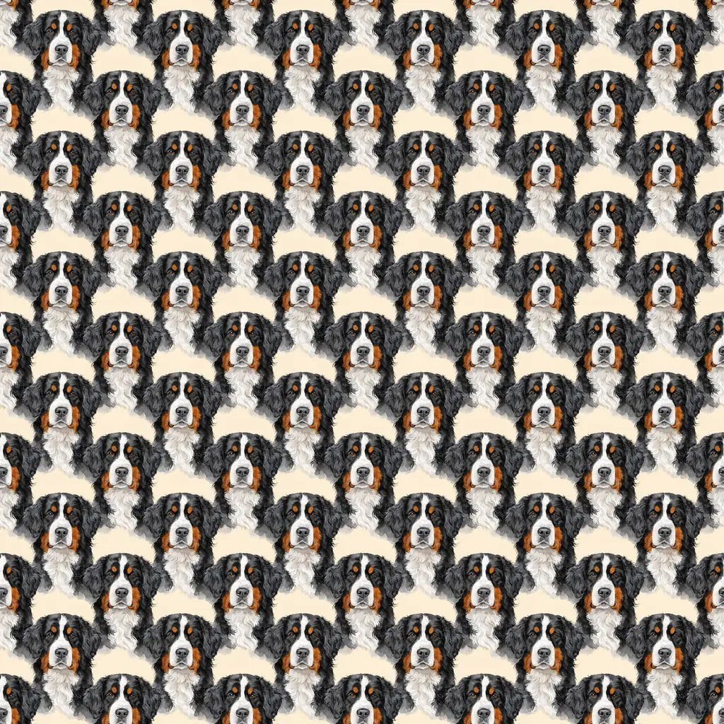 Bernese Mountain Dog Portrait Wrapping Paper — repeating pattern tile
