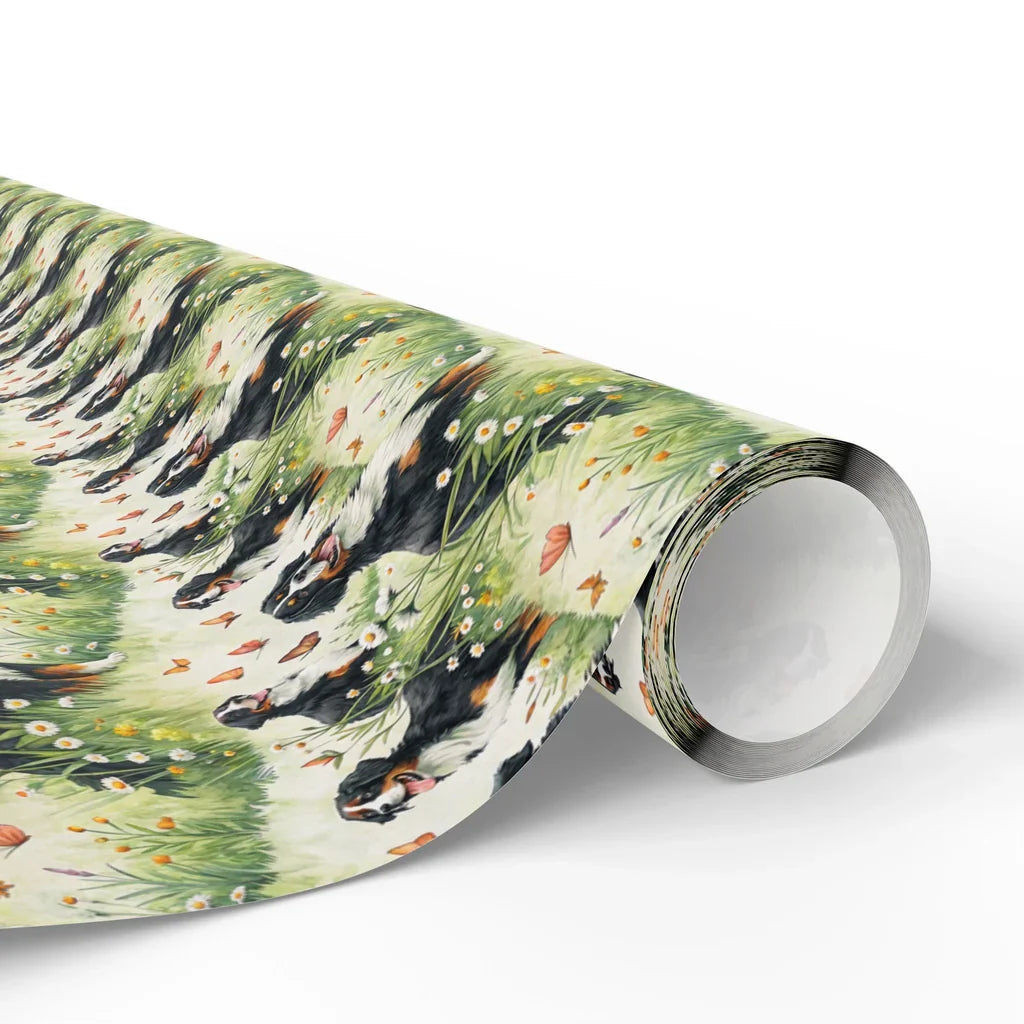 Bernese Mountain Dog Spring Meadow Wrapping Paper — paper roll