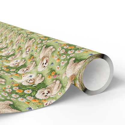 Bichon Frise Spring Garden Wrapping Paper — paper roll