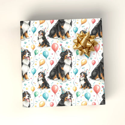 Birthday Bernese Mountain Dog Wrapping Paper — wrapped gift presentation