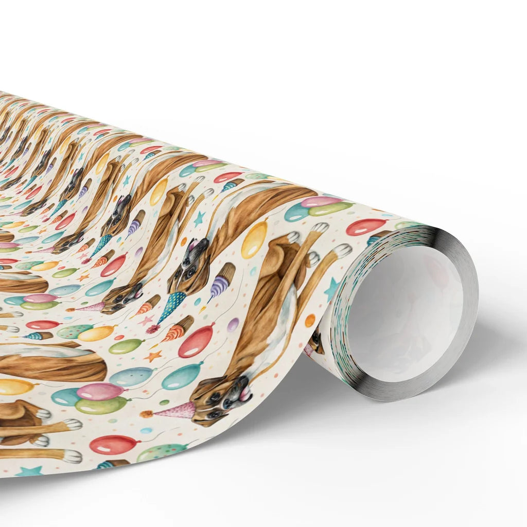Birthday Boxer Dog Wrapping Paper — paper roll