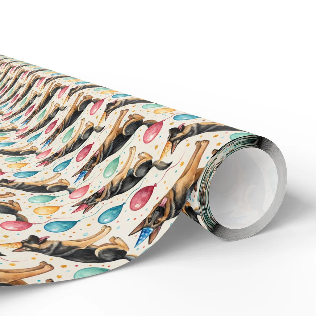 Birthday Boy: German Shepherd Birthday Wrapping Paper — paper roll