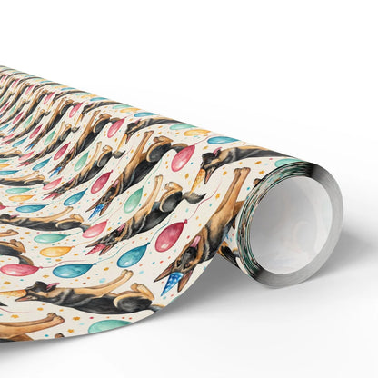 Birthday Boy: German Shepherd Birthday Wrapping Paper — paper roll