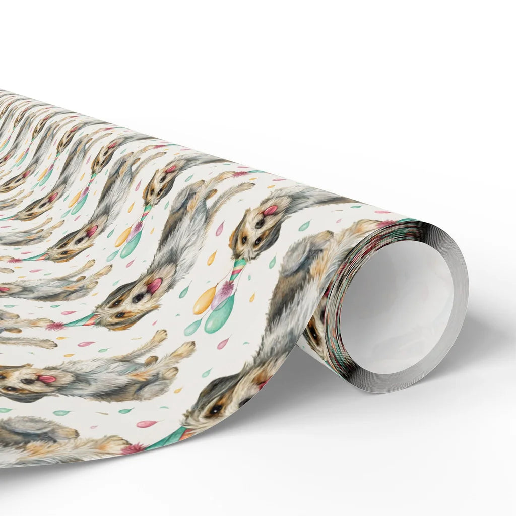 Birthday Boy: Scruffy Terrier Mix Birthday Wrapping Paper — paper roll