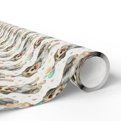Birthday Boy: Scruffy Terrier Mix Birthday Wrapping Paper — paper roll