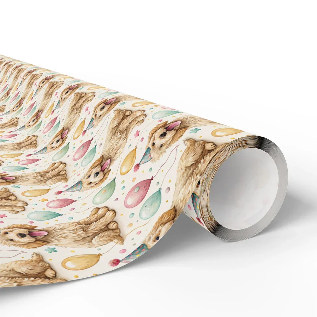 Birthday Party Goldendoodle Wrapping Paper — paper roll